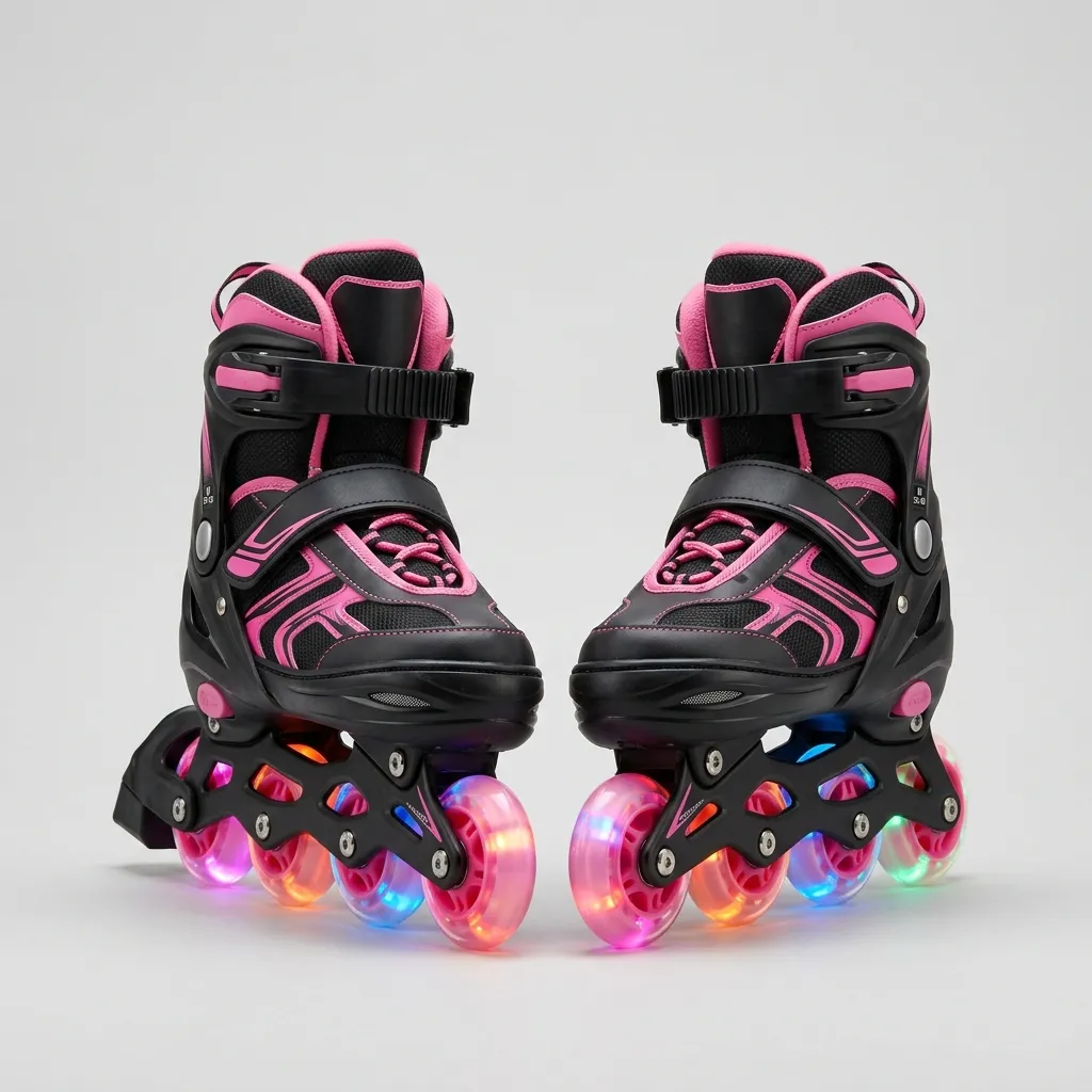 Patins Inline Ajustável com Rodas em Gel e Iluminação LED